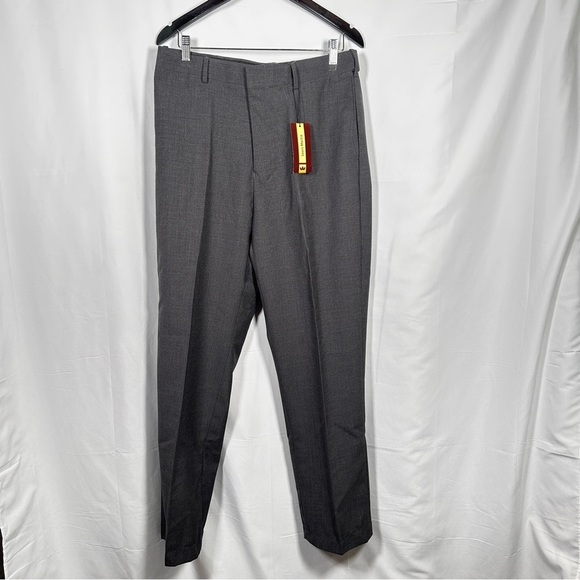 Louis Martin Wool Blend Expandable Waist Pleated Dress Pants Quiet Luxury Office - Picture 3 of 11